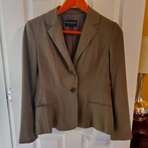 Banana Republic Brown and White Pinstripe Jacket